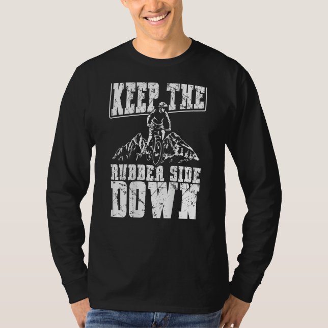 T-shirt Keep The Rubber Side Down Backprint Mtb (Devant)