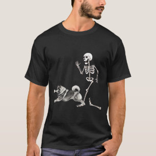 T-shirt Keeshond et squelette Halloween drôles
