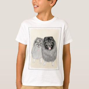 T-shirt Keeshond Maman et Son Peinture - Art Chien origina