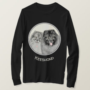 T-shirt Keeshond Maman et Son Peinture - Art Chien origina
