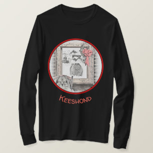 T-shirt Keeshond Noël hiver fenêtre Peinture Chien Art