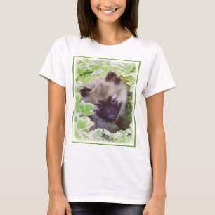 T-shirt Keeshond Puppy in the Garden Peinture Art original