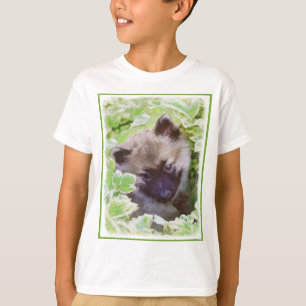 T-shirt Keeshond Puppy in the Garden Peinture Art original