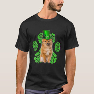 T-shirt Keeshond Shamrock Paw Clovers St Patrick's Day