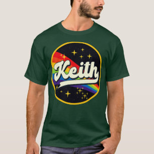 T-shirt Keith Arc-en-ciel dans l'espace Style Vintage