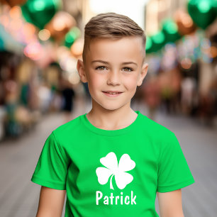 T-shirt Kelly Green Shamrock Nom Garçons St Patricks