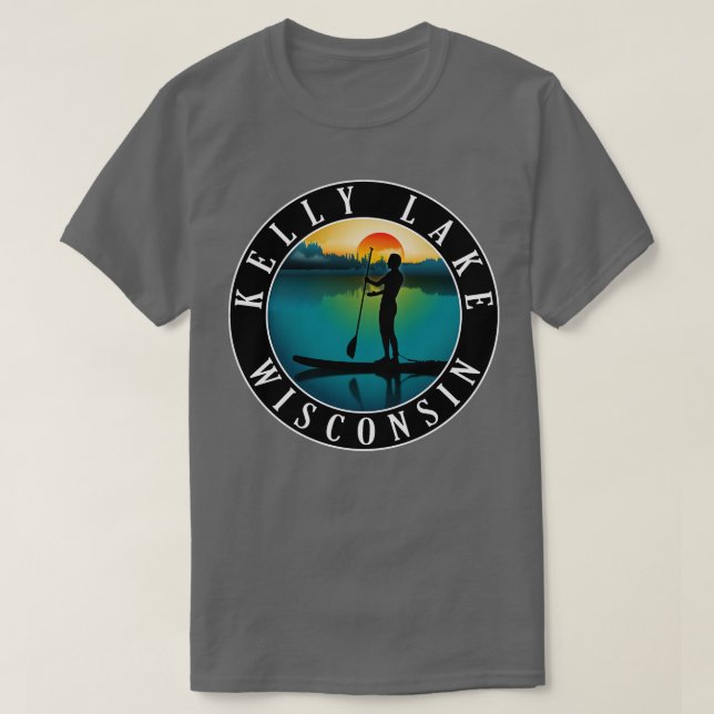 T-shirt Kelly Lake Wisconsin Paddleboard (Design devant)