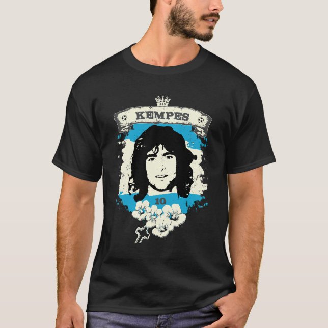 T-shirt Kempes Mario Argentine Légende Classique (Devant)
