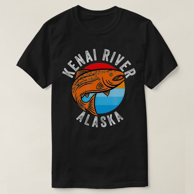 T-shirt Kenai River Alaska Pêche Saumon Angler (Design devant)