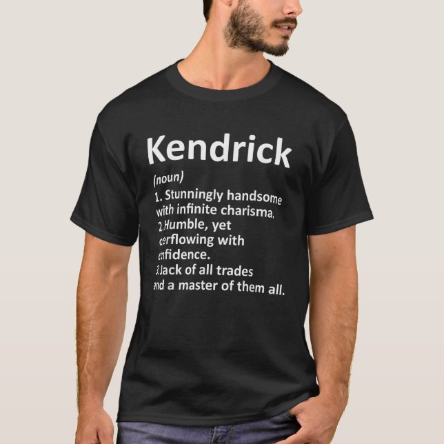 T-shirt KENDRICK Définition Nom personnalisé Amusant Naiss (Devant)