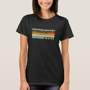 T-shirt Kennebunkport Maine Rétro Longitude Latitude
