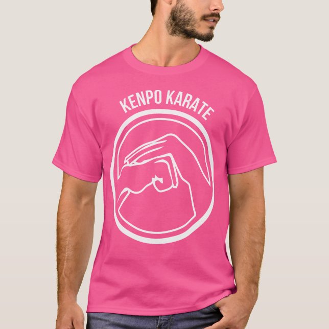 T-shirt Kenpo Karate White Black Hands Cool Martial Arts T (Devant)
