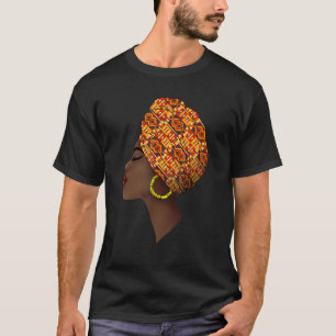 T-shirt Kente Tête Tête Envelopper Melanin Noir Afro Femme