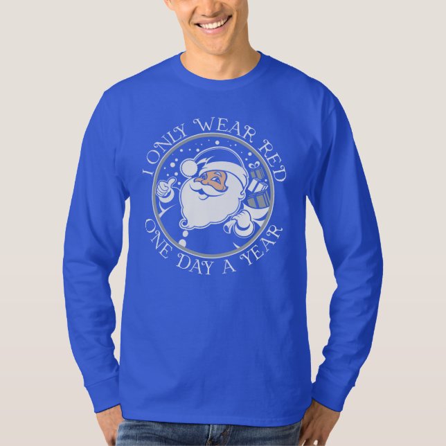 T-shirt Kentucky Blue Père Noël à manches longues (Devant)