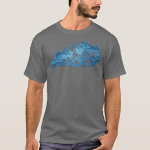 T-shirt Kentucky Mountain Biking Blues State Outline Bike