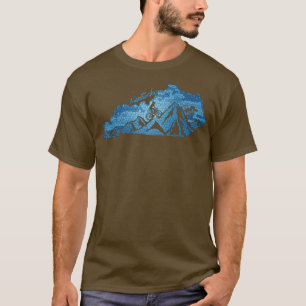 T-shirt Kentucky Mountain Biking Blues State Outline Bike