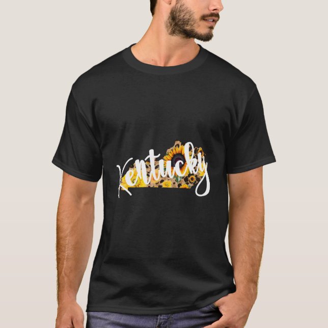 T-shirt Kentucky Sunflower Empreinte de léopard Etat Fleur (Devant)