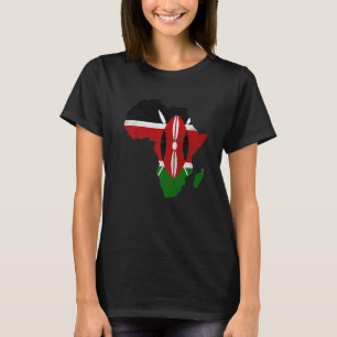 T-shirt Kenya Drapeau Afrique Continent Silhouette Cadeau 