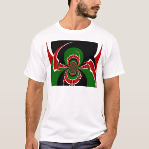 T-shirt Kenya noir rouge vert drapeau national couleurs de