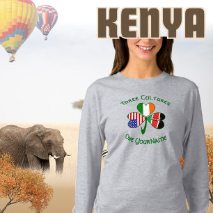 T-shirt Kenyan irlandais Shamrock personnalisé drapeaux am