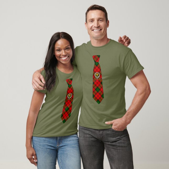 T-shirt Kerr Scottish Badge & Tartan Necktie (Unisexe)