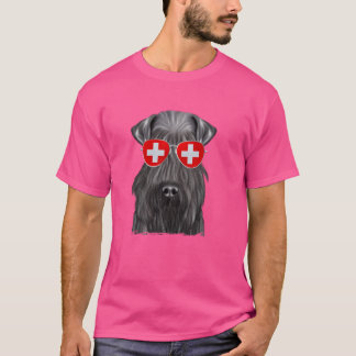 T-shirt Kerry Blue Terrier Chien Suisse Drapeau Lunettes d