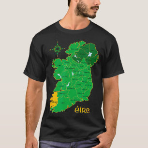 T-shirt Kerry Irlande Carte du comté d'Irlande Eire Touris