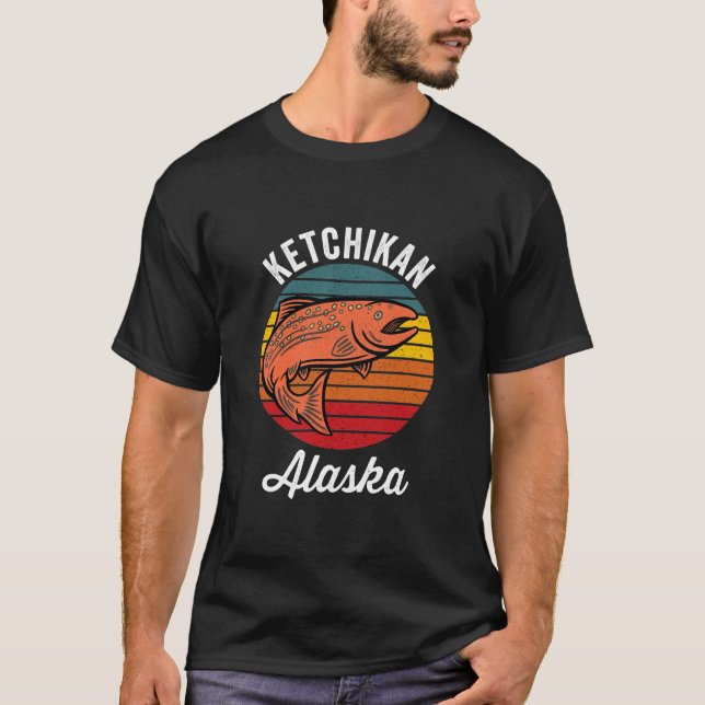 T-shirt Ketchikan Alaska Salmon Fishing  (Devant)