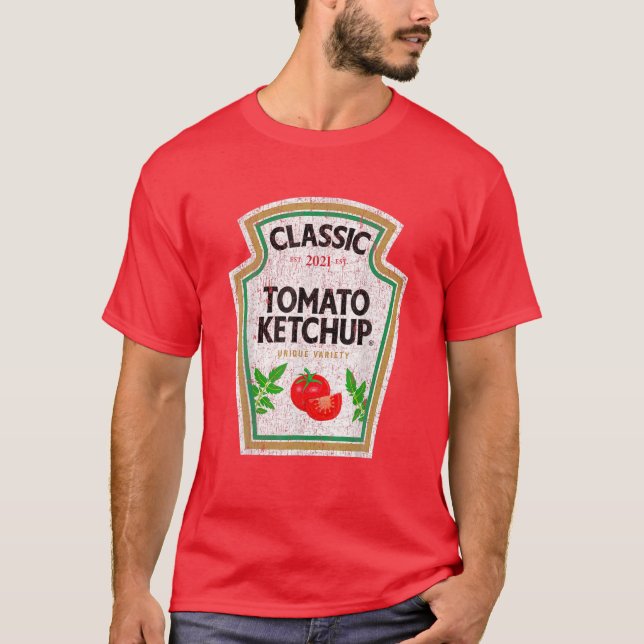 T-shirt Ketchup Costume Condiments Groupe Couples Hallowee (Devant)