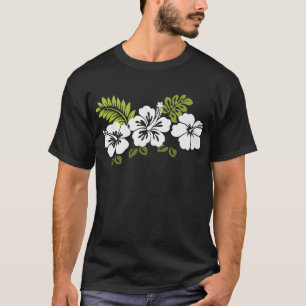 T-shirt Ketmie et feuille blancs