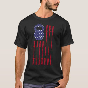 T-shirt Kettlebell Gym Working American Flag Usa 4th Of J