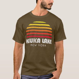 T-shirt Keuka Lake NY Finger Lakes New York Retro Sunset