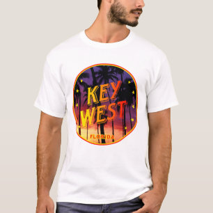 T-shirt Key West, coucher de soleil de Floride et palmiers