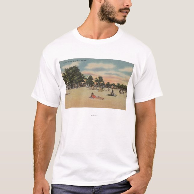 T-shirt Key West, FL - vue de Beath du sud avec des (Devant)