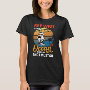 T-shirt Key West Florida, l'océan est rétro