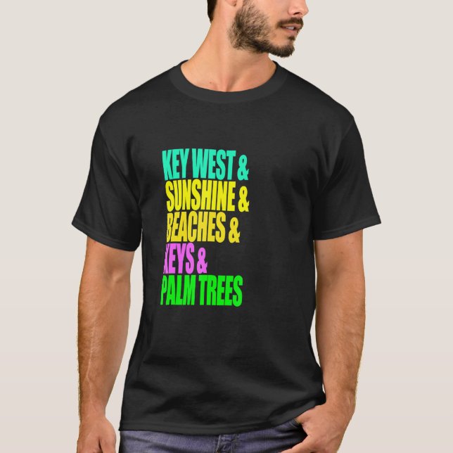 T-shirt Key West Florida Plages Palmiers Sunshine Vacat (Devant)