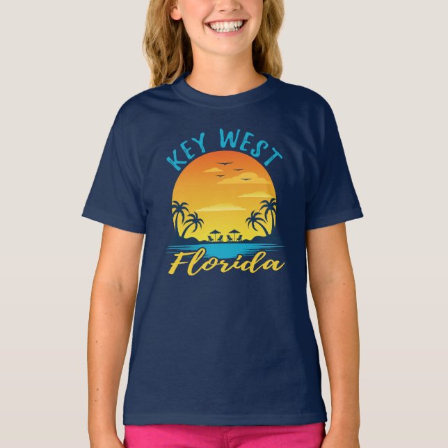 T-shirt Key West Florida Sunset Vacances rétro (Devant)