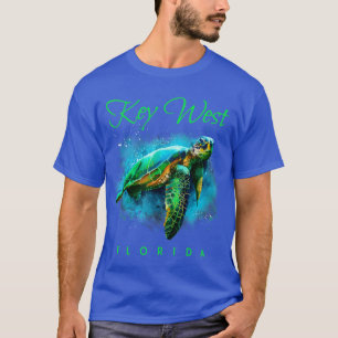 T-shirt Key West Florida Watercolor Tortue de mer