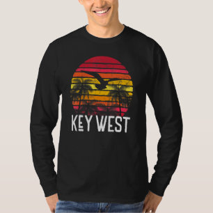 T-shirt Key West Floride Vintage Rétro Plage Palmier Surf