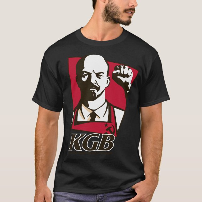 T-shirt KGB Lénine Poutine Russie soviétique Propagation N (Devant)