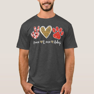 T-shirt Ki Peace Love Secourt Adopter Costume Amoureux des