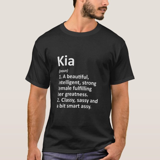 T-shirt KIA Définition Personnalisée Funny Nom de Noël (Devant)