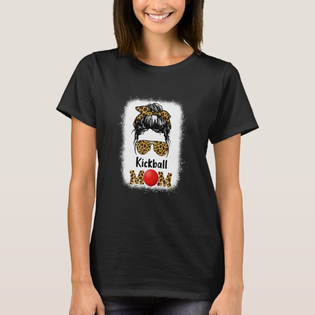 T-shirt Kickball Maman Leopard Cheetah Imprimer Femmes Fil (Devant)