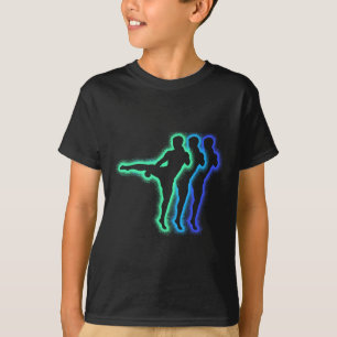 T-shirt Kickboxer Silhouettes d'arts martiaux Hommes Enfan