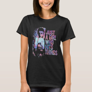 T-shirt Kickboxing drôle Juste une fille qui frappe des ch