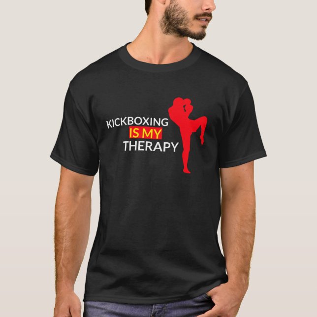 T-shirt Kickboxing Is My Therapy One Coolest  Kickboxing M (Devant)