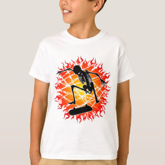 T-shirt kickflip squelettique