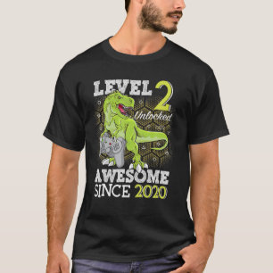 T-shirt Kid Niveau 2 Débloqué Incroyable 2020 2 Ans Jeu