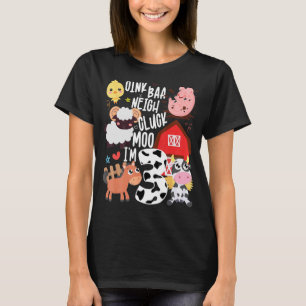 T-shirt Kid Oink Baa Neigh Cluck Moo Im 3 Anniversaire Fêt