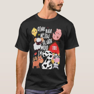T-shirt Kid Oink Baa Neigh Cluck Moo Im Deux Anniversaire